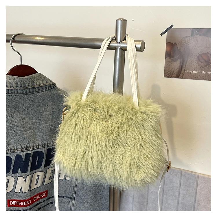 Velvet Fur Women's Shoulder Bag Versatile Crossbody Bag High-quality Bucket Bag Portable
