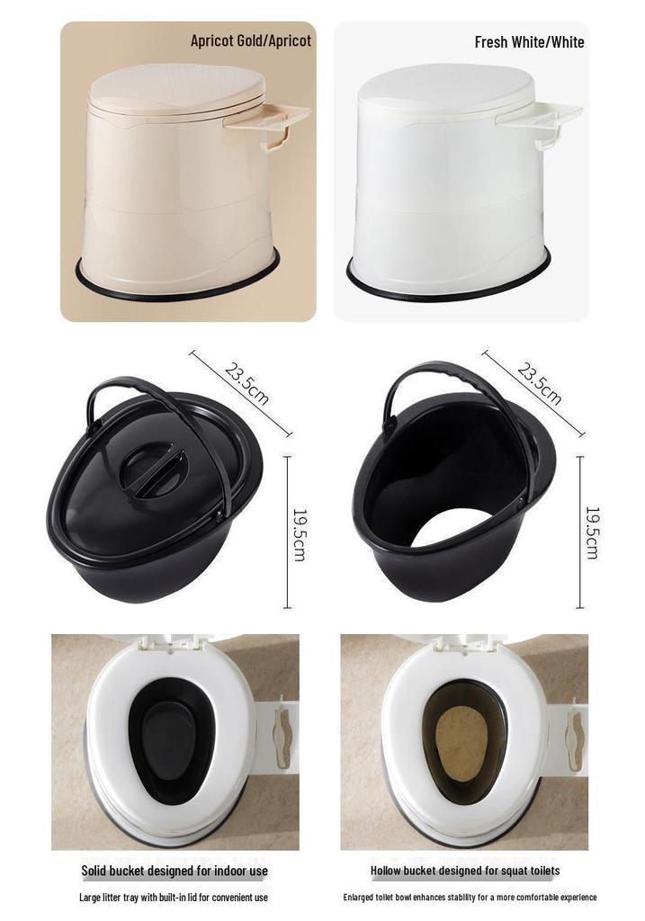 Portable Bidet Chair for Elderly and Pregnant Women - Plastic Mobile Toilet Spittoon for Home Use