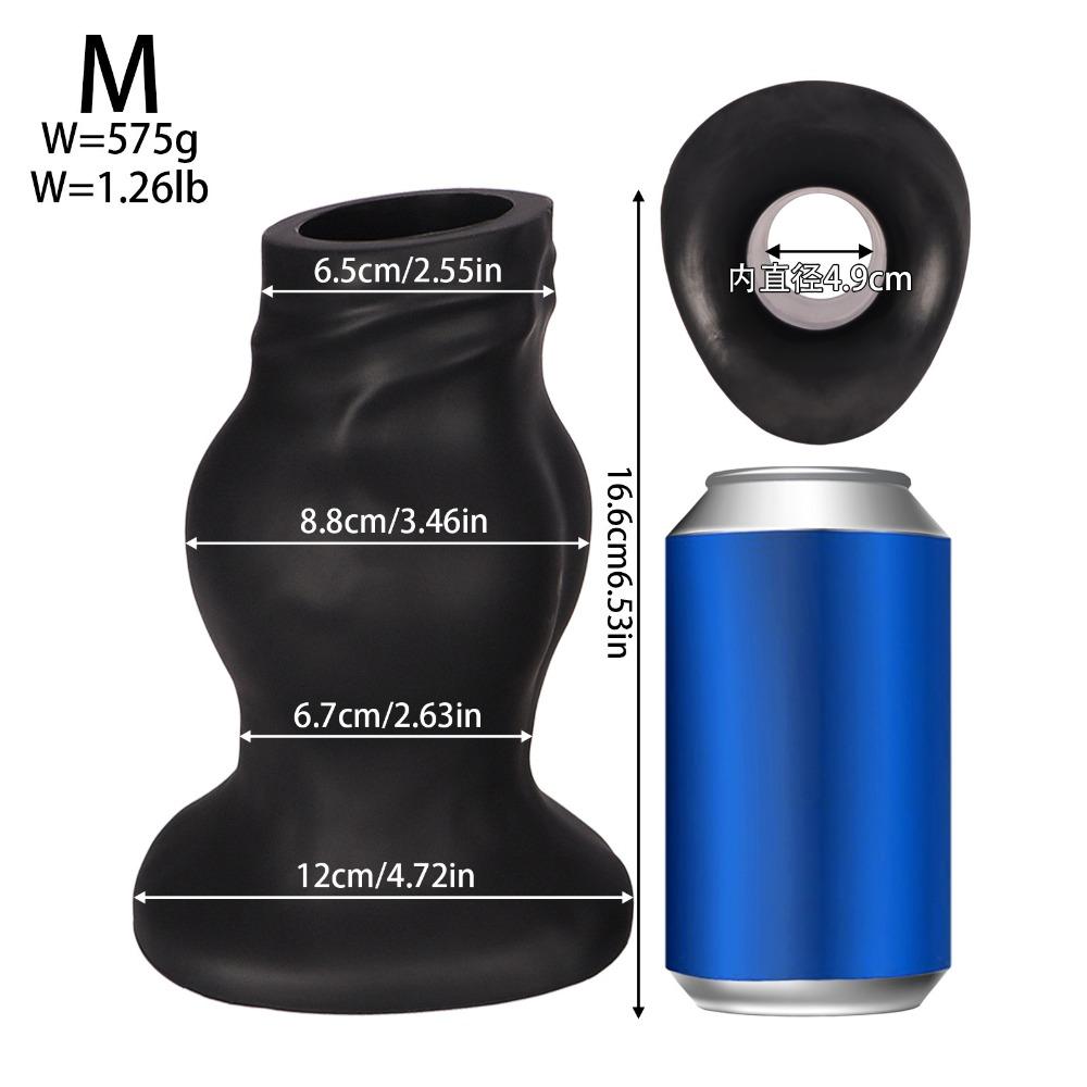 Premium Liquid Silicone Fist Tunnel Butt Plug - Hollow Anal Plug for Stretching, Training & Peeking, Safe Flared Base for Men & Women