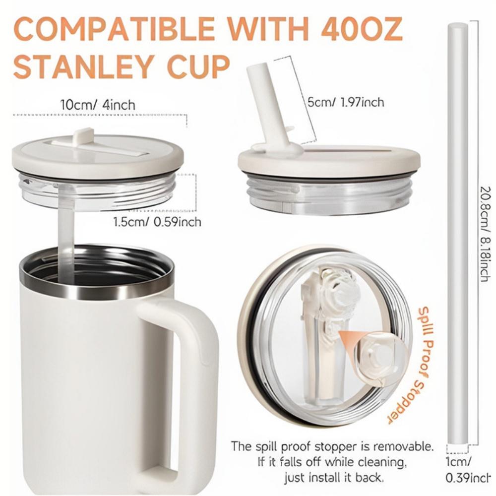 40oz Flip Straw Leak Proof Lid for Stanley Tumbler Lid Replacement for Stanley Cup Accessories Spill Proof Splash Straw Cover