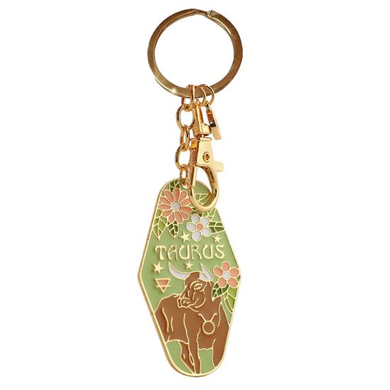 Zodiac Constellation Keychain Bag Bohemian Style Hotel Retro Motel Car