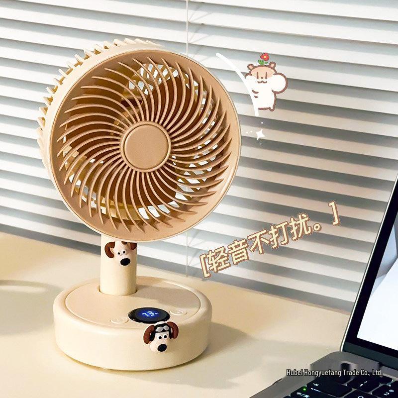 Ultra-Quiet USB Rechargeable Small Desk Fan for Student Dorms and Offices