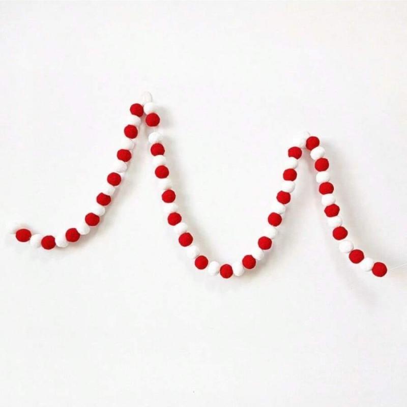 Colorful Pompom Garland Pendant Ins Wool Felt Ball Rope Happy Birthday DIY Handmade Room Outdoor Party Decoration