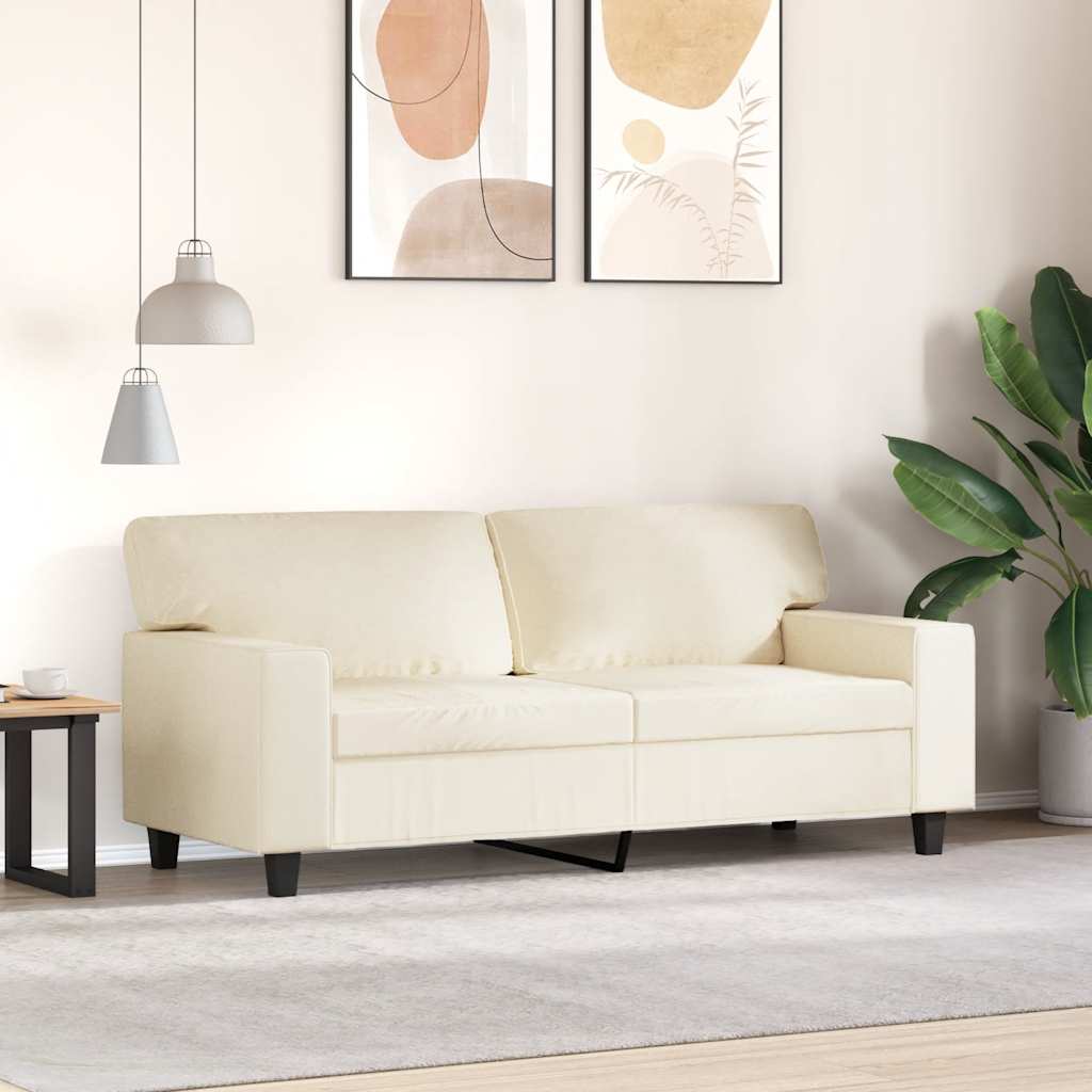 2 Seater Cream Sofa 140 Cm Faux Leather