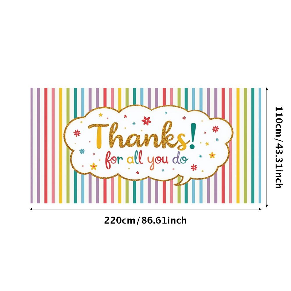 Thank You Banner Bold Font Appreciation Banner Flower Accents Thankful Banner for Employee Recognition Appreciation Party