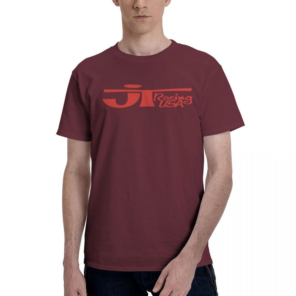JT Racing Red Logo 100 Cotton Casual Breathable Confortable Manga Mens Designer Clothes T Shirt Men