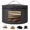 Hat Storage Box Dustproof Case Household Round Felt Storage Hats Bucket Clothes Organizers With Zippered Lid Travel Bags