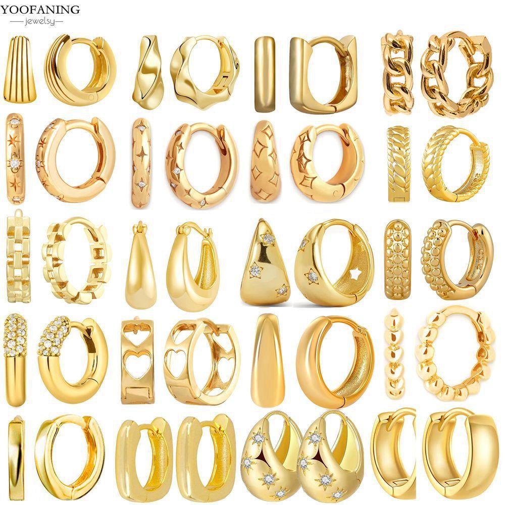 925 Silver Ear Needle Fashion Light Luxury Gold hoop earrings Classic Retro Collection earrings for women Jewelry Gift