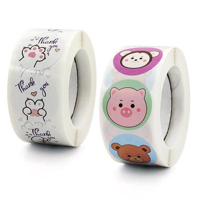 About 500pcs Thank You Cartoon Stickers 1inch Holiday Decoration Stickers Round Self-Adhesive Seal Labels
