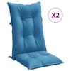 High Back Chair Cushions 2 Pcs Melange Blue 120x50x7 Cm Fabric