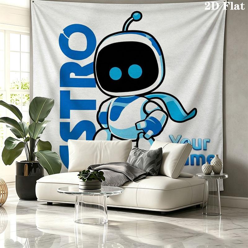 ASTRO BOT Custom Name Wall Tapestry Aesthetic Wall Hanging Printed Fabric Blanket Decorative Tapestries for Bedroom Living Room Home Decor