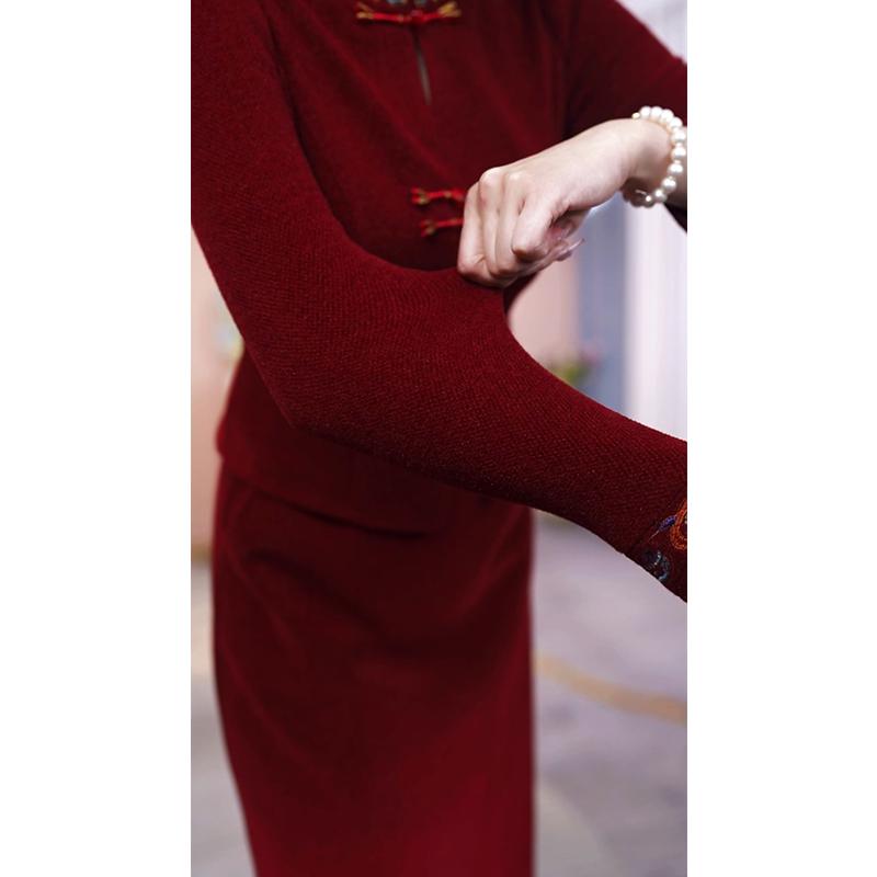 Elegant Faux Two-Piece Mother of the Bride Dress - Autumn/Winter Collection