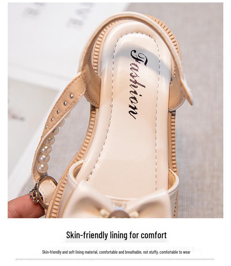 Girls' Bow Summer Sandals 2025: Elegant Korean Style Low-Cut Princess Shoes
