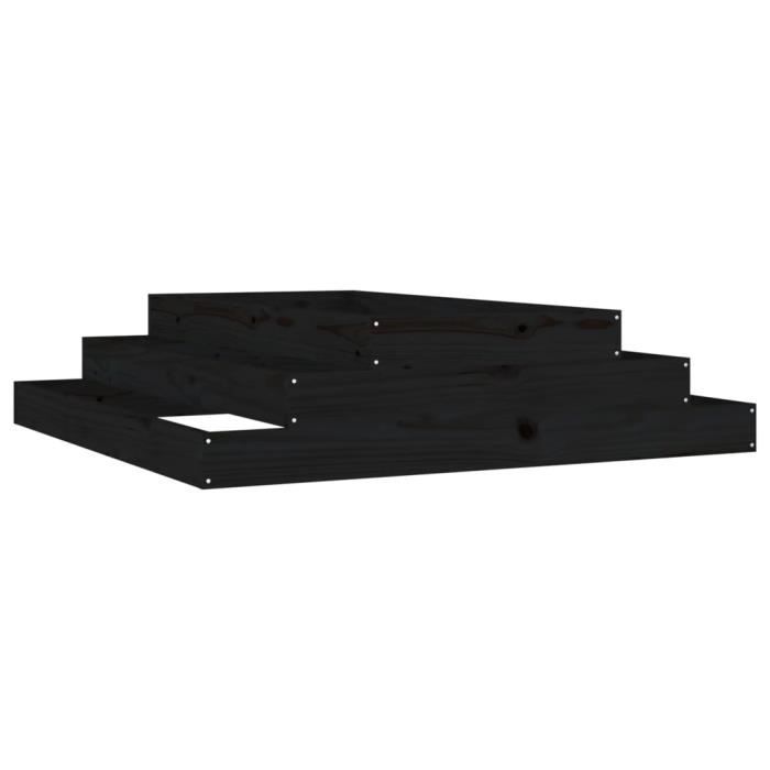 VidaXL Jardinière Noir 110x110x27 cm Bois massif de pin 823903