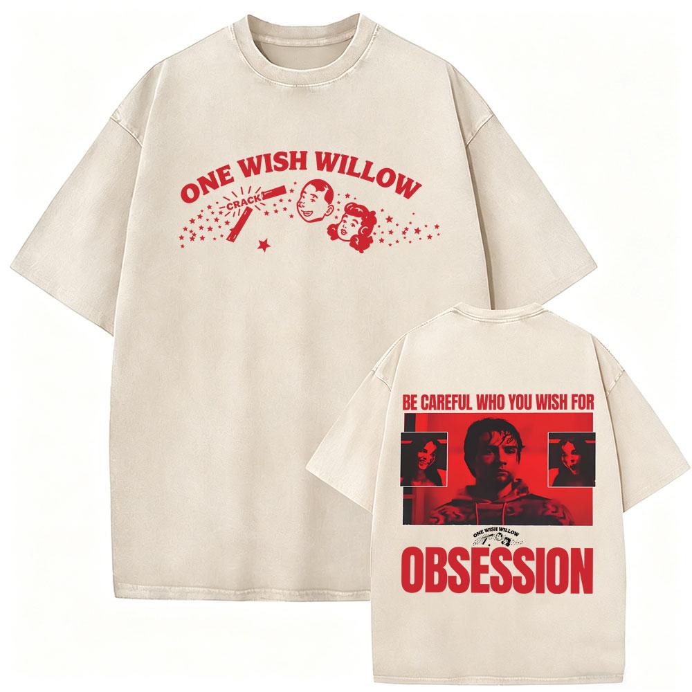 Washed Vintage Horror Movie Obsession One Wish Willow Be Careful Who You Wish For Tshirts Mens Women Casual Oversized T Shirts