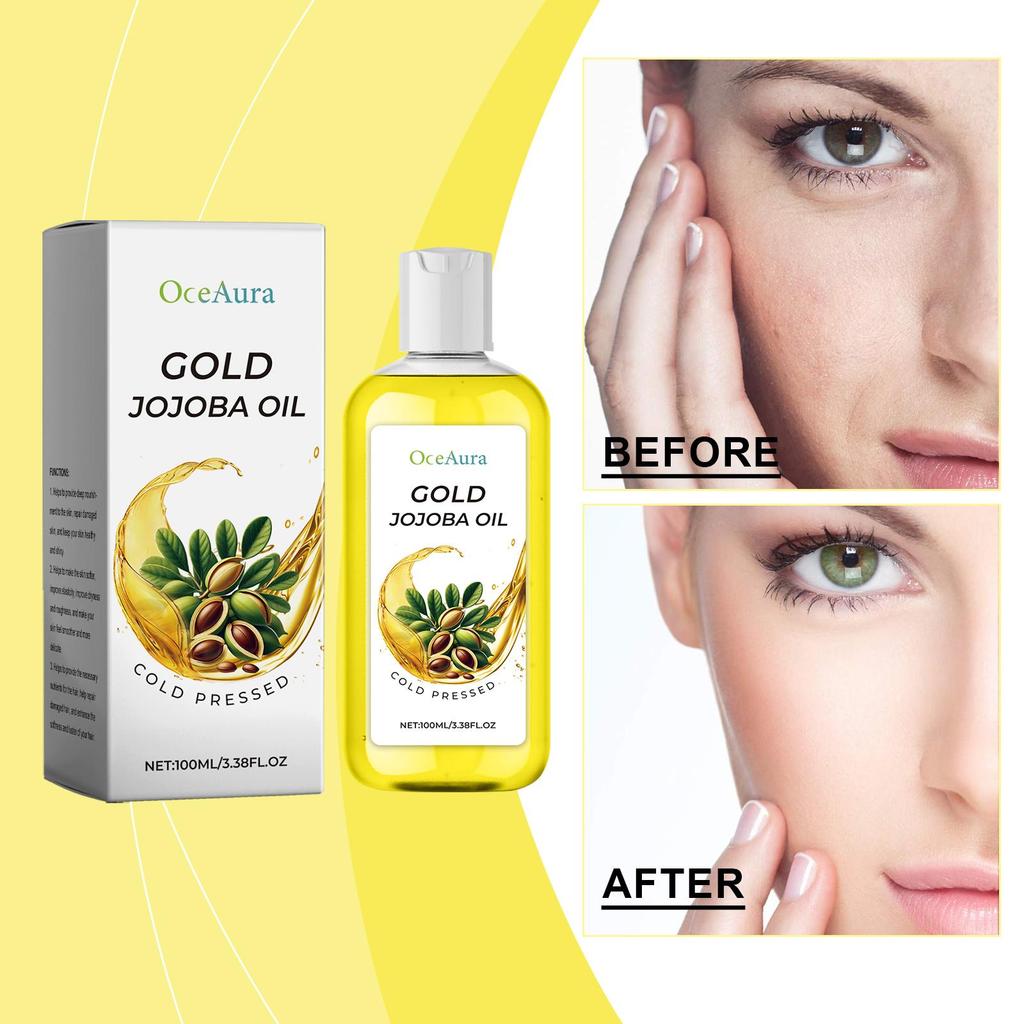 Bio-Jojobaöl Reduziert Frizz Spliss Haarbruch Nährende Wurzelglättende Hainessenz Porenverkleinernd Zarte Hautpflege Serum