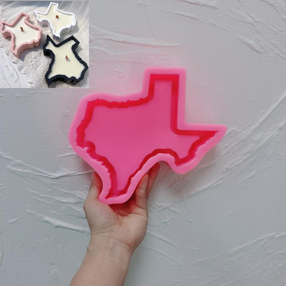 Map Dish Candle Holder Silicone Mold Charcuterie Board Resin Mould Concrete Coaster Tray Soy Wax Candle Mold 18.2CM/16.9CM/17.2CM/18CM