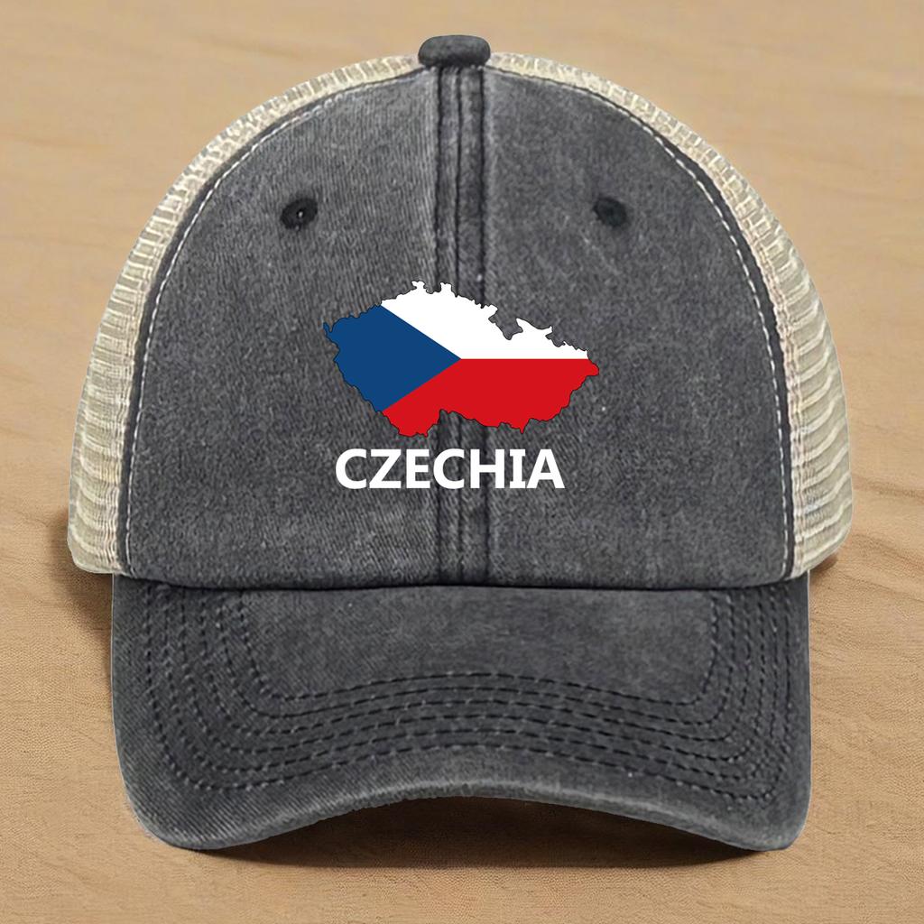 Verstellbare Netzmütze Sonnenhut Tschechien Karte Flaggen Kappen Für Frau Retro Stilvoll Snapback Truckerhut Ideale Wahl Für Street Wear