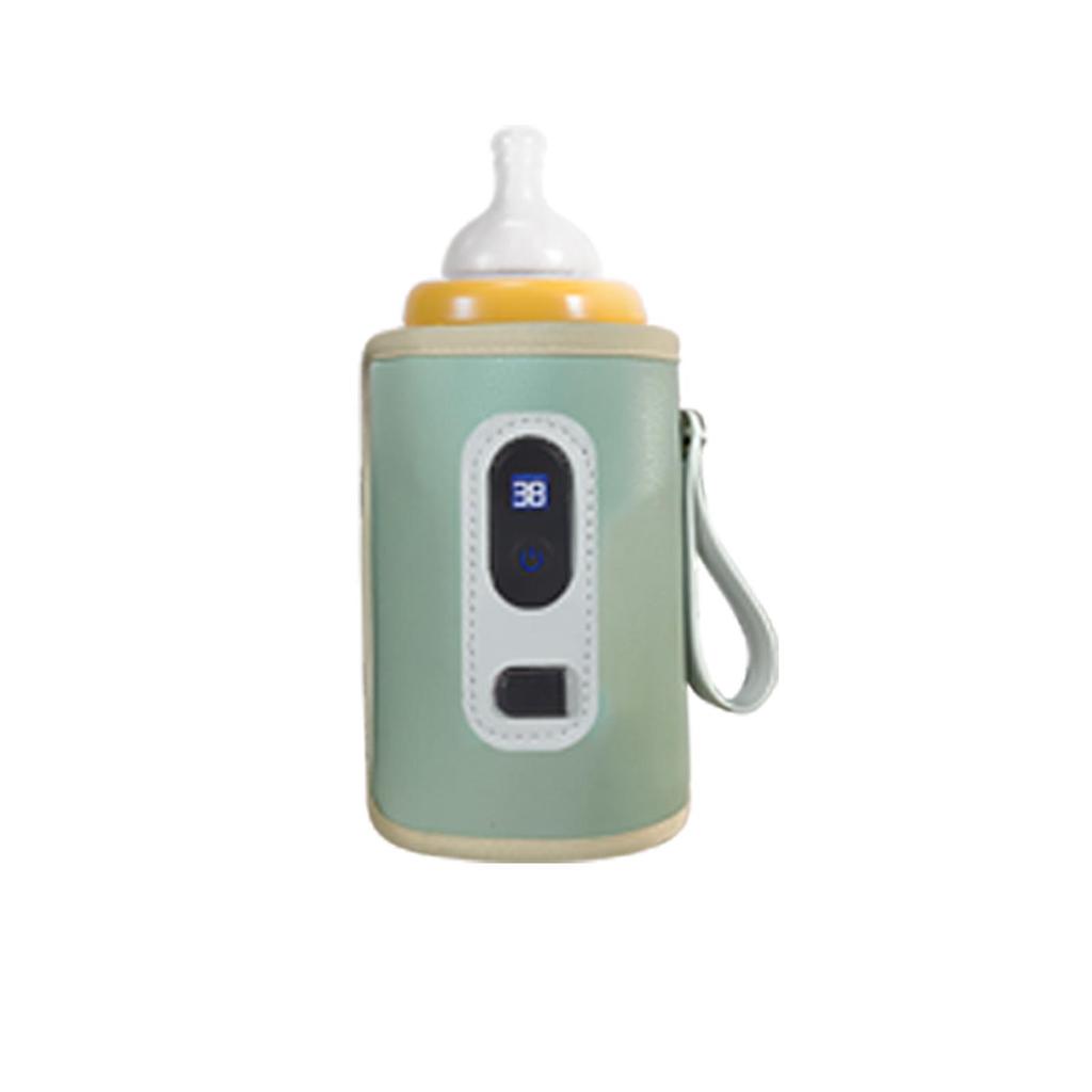 USB Portable Baby Bottle Warmer with Adjustable Temperature, Insulated Sleeve, and Digital Display.