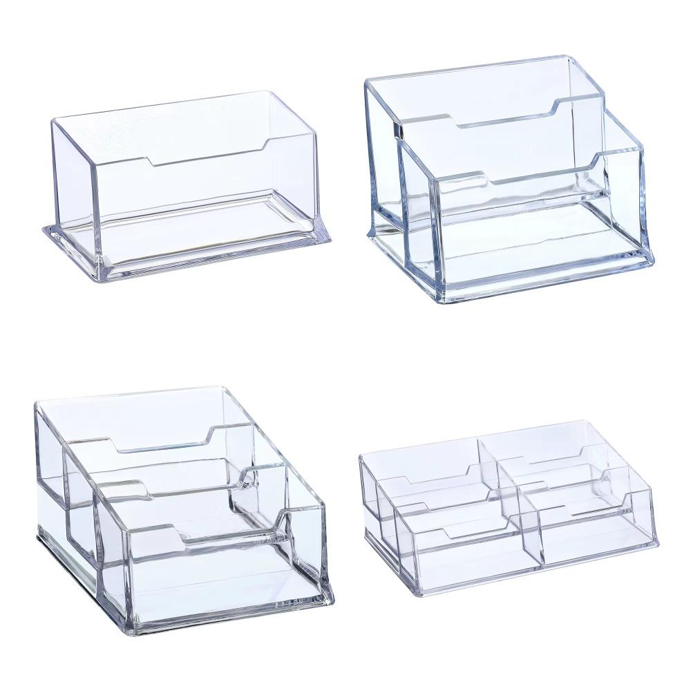New Plastic Card Box Display Stand Storage Card Storage Box Transparent Sticky Note Holder Desktop Organization
