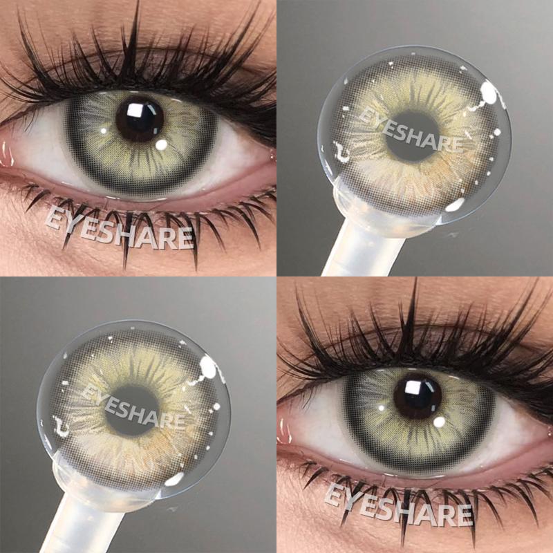 2Pcs Color Contact Lenses for Eyes Fashion Eye Lens Blue Eye Lenses Brown Lenses Gray Pupils Lens Yearly Green Contacts
