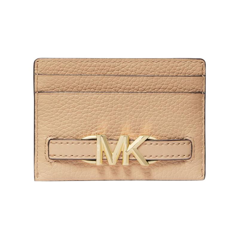 MICHAEL KORS Reed Gold Logo Multiple Card Slots Cow Leather Card Holder Women s Camel camel золотой