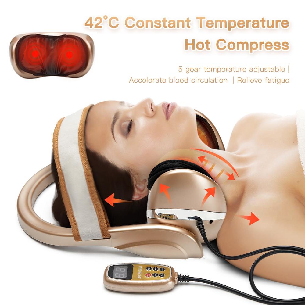 Neck Massage Pillow Neck Shoulder Cervical Chiropractic Traction Device Massage Pillow for Pain Relief Relax Massager for Neck
