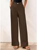 European-American High-Waisted Wide-Leg Women's Suit Pants - Simple Drapey Style for Spring/Summer Business Casual