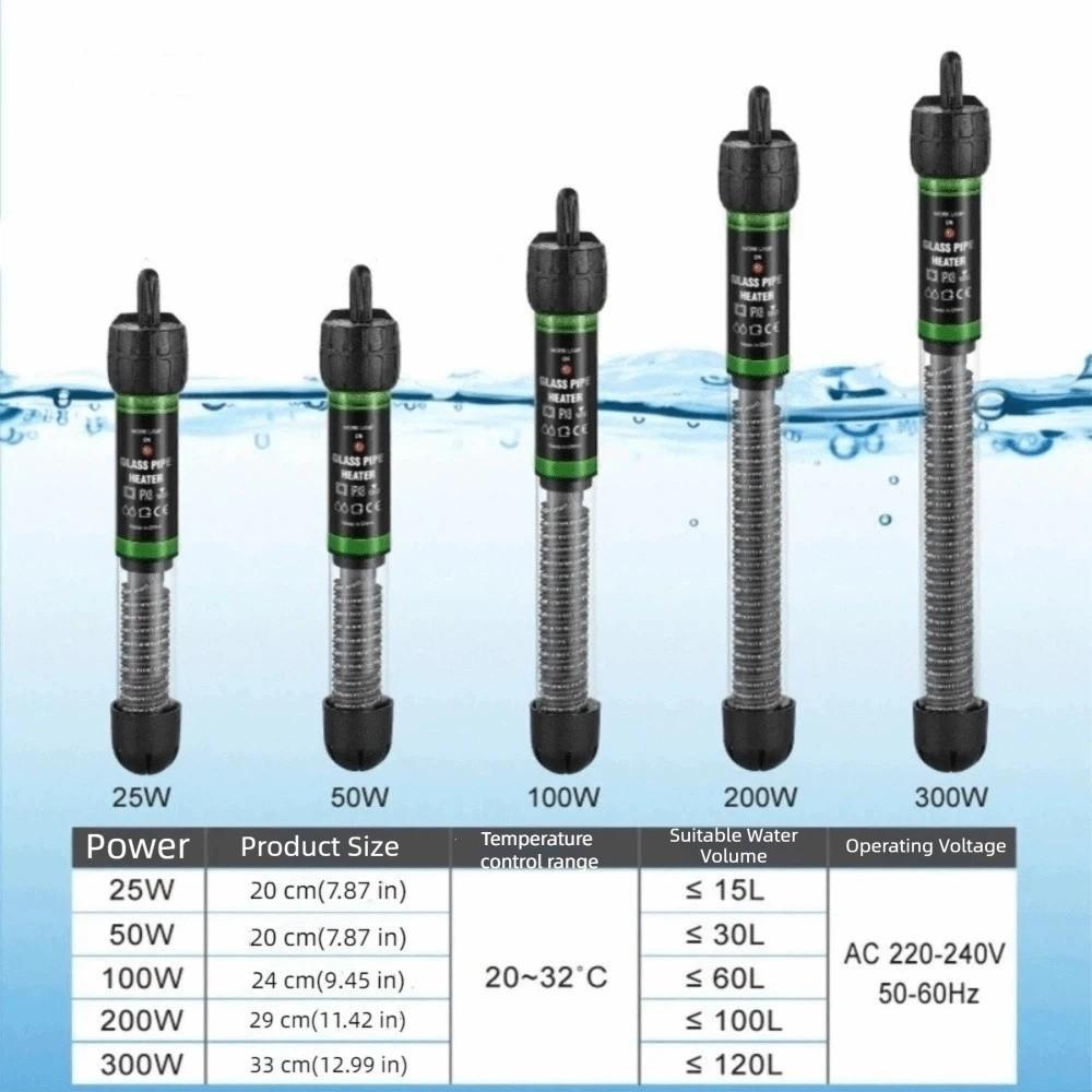Constant Thermostat Aquarium Submersible Heater 25W-300W Fish Tank Heating Rod  Aquatic Aquariums
