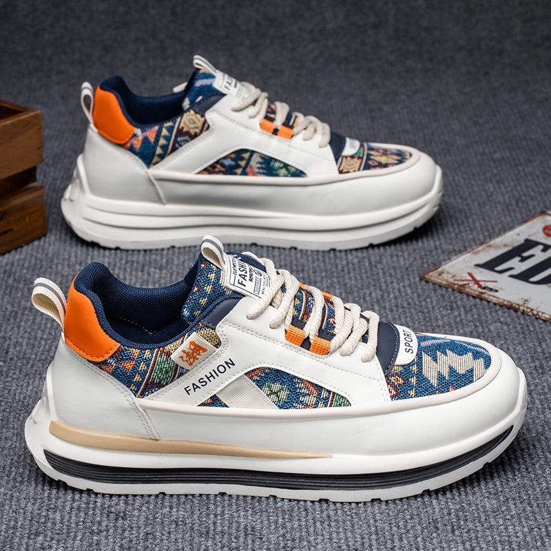 

Men s 2025 Embroidered Breathable Skate Shoes - Trendy, Height-Increasing Casual Sneakers 44