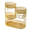 1Pc Varnished Metal Cosmetic Organizer Lightweight No-Installation Makeup Storage Rack Modern Vanity Countertop Shelf