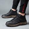 Winter New Men's Boots Keep Warm Mens Cotton Shoes High Top Plush Hiking Shoes Comfortable Lace Up Men Sneakers Wear Resistant