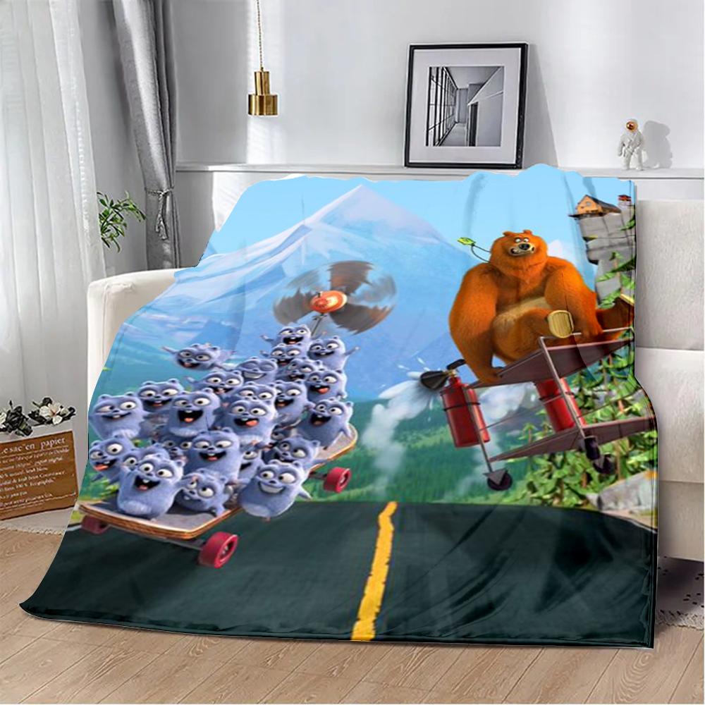 Cartoon Printed Blanket Picnic Blankets Grizzy and The Lemmings Warm Blanket Soft and Comfortable Home Travel Birthday Gift