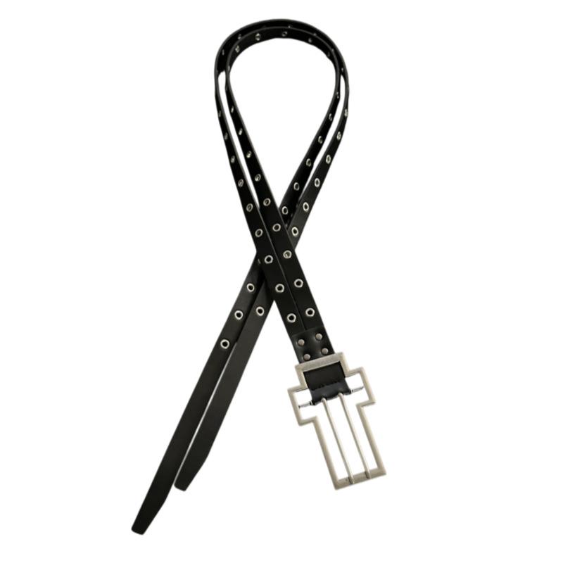 Double Split Belt Texture Punk Metal Belt Design Belt