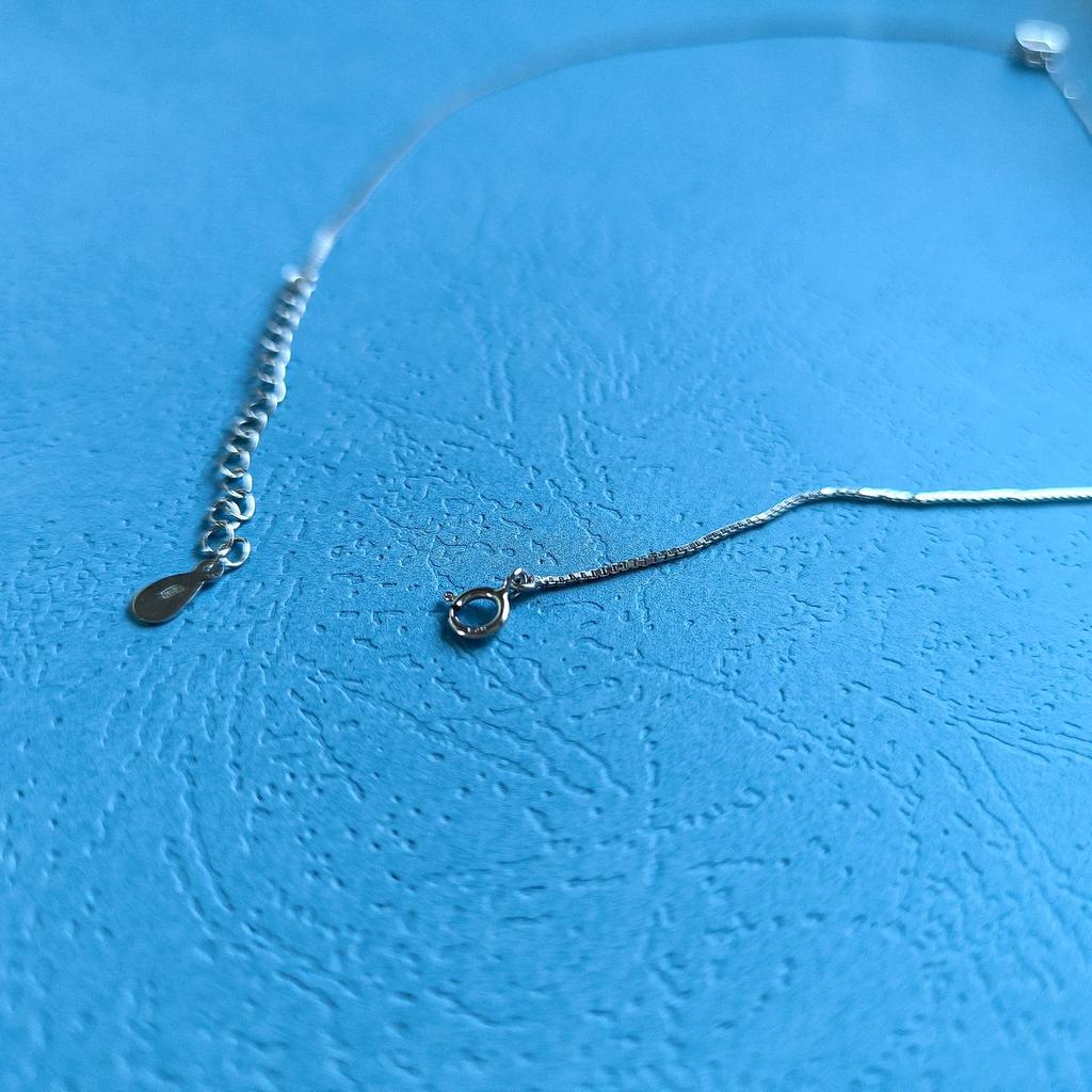Silver Necklace with Cubic Zirconia, Product Weight 2.44 G (2160984)
