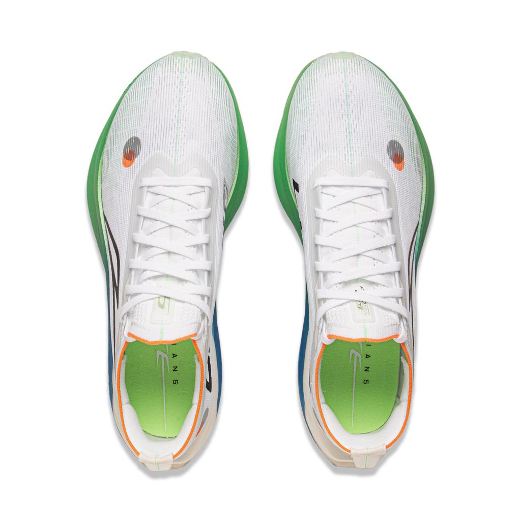 New LiNing Flyco 5 ELITE Cushioning, Slip Resistant, Rebound Low Top Marathon Racing Running Shoes Unisex White Green Blue ARMV003-11