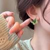 Elegant Forest Gradient Green Butterfly Earrings: Exquisite 925 Silver Needle Design