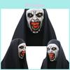 Maschera Horror Spaventosa da Suora Cosplay Valak Lattice Spaventoso Faccia Intera Con Foulard