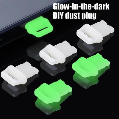 Teléfono Móvil Luminoso DIY Tapón de Polvo Tipo C IOS Cubiertas Tapón de Polvo para Iphone Samsung Universal Parada de Luz Nocturna Colgante