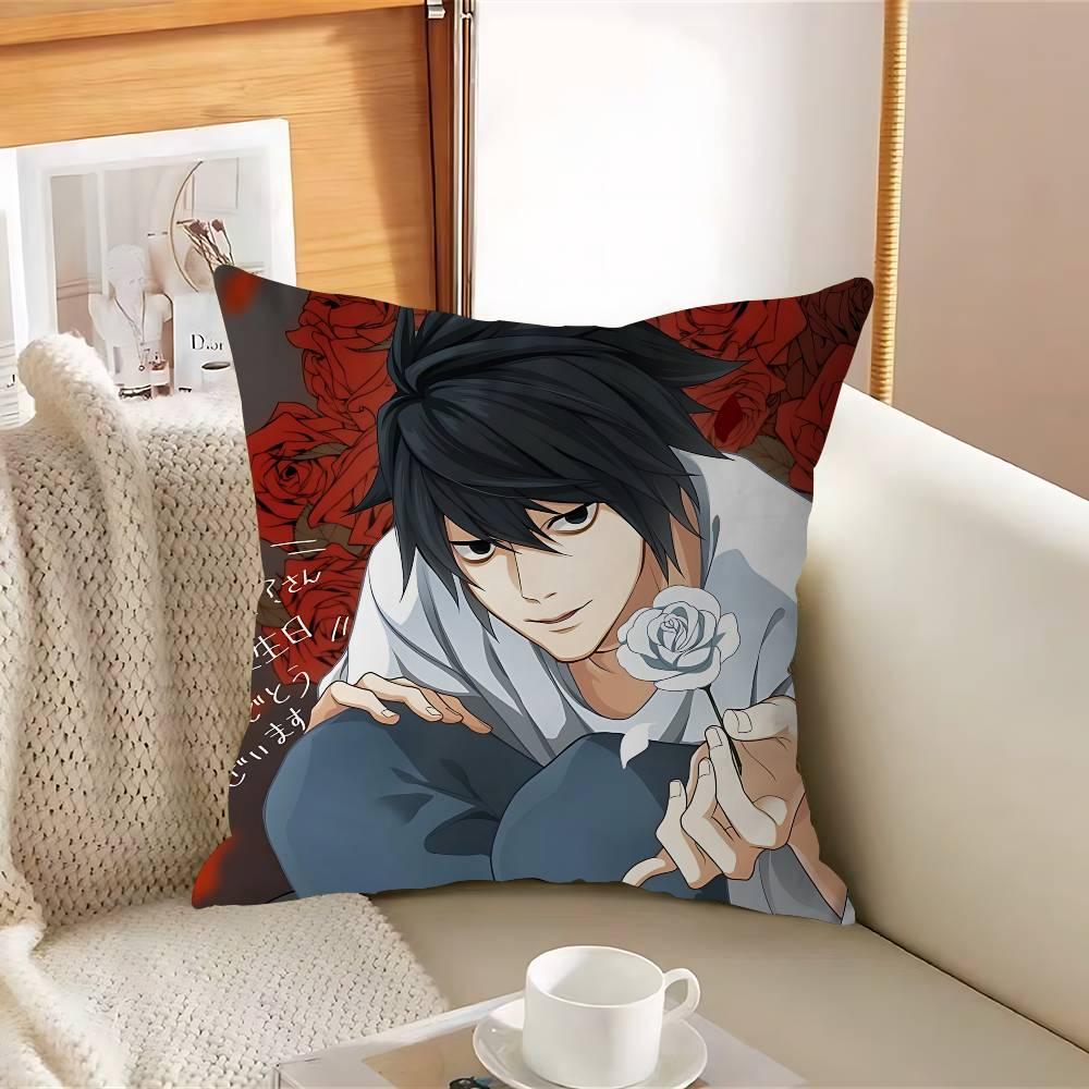 D-Döden Anime N-Anteckning Kuddfodral Avtagbart Tvättbart Kuddfodral – Mjukt Linne för Alla Årstider