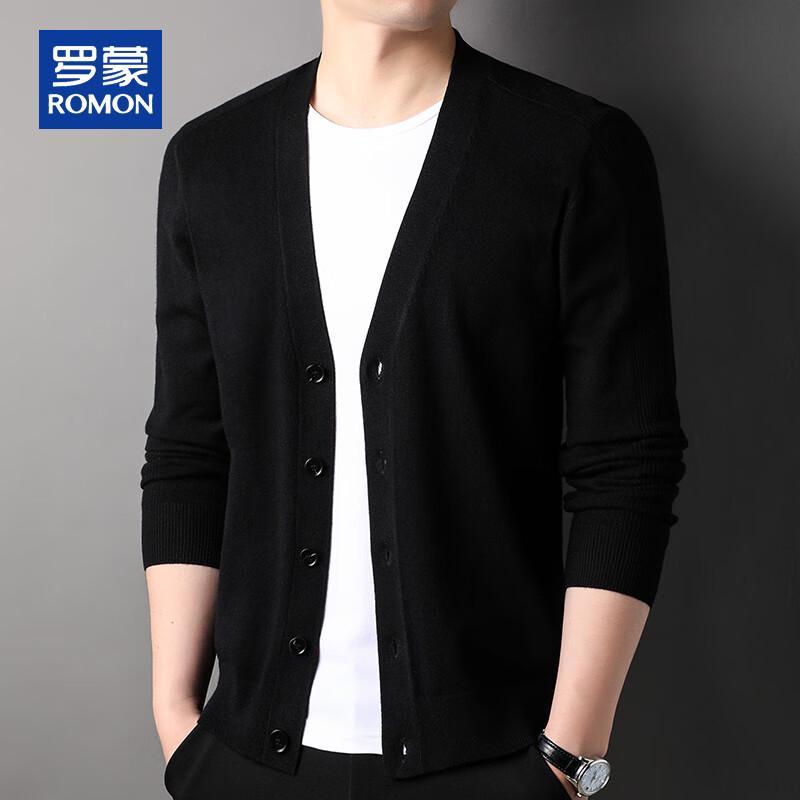 ROMON Men's V-Neck Knitted Cardigan