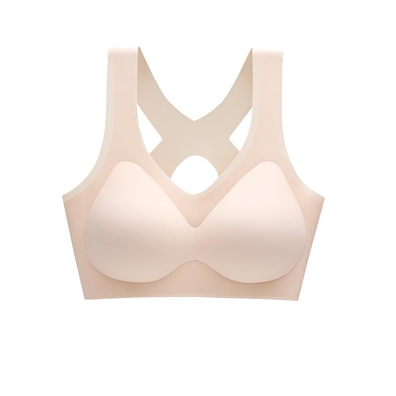 Cross Beautiful Back Underwear Women's No Steel Ring Gathers and Closes the Secondary Breasts Adjusted Anti-sagging Sports Bra Cover Large Chest