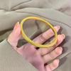 Gold-Plated Matte Circle & Square Bangle - Women's Imitation Gold Bracelet, Wedding Jewelry Accessory