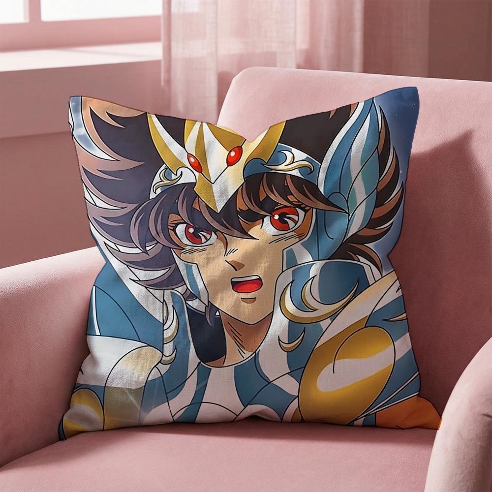 Saint Seiya Cushion Cover Multi-Scene Pillow Cover for Home & Car - Reversible, Soft & Durable for Daily Use