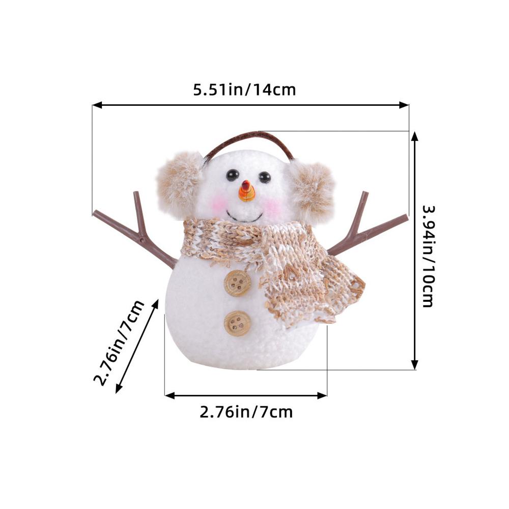 2025 Christmas Decorations Glowing Little Snowman Xmas Tree Decor Plaid Striped Scarf Doll Home Decor Christmas Supplies Navidad