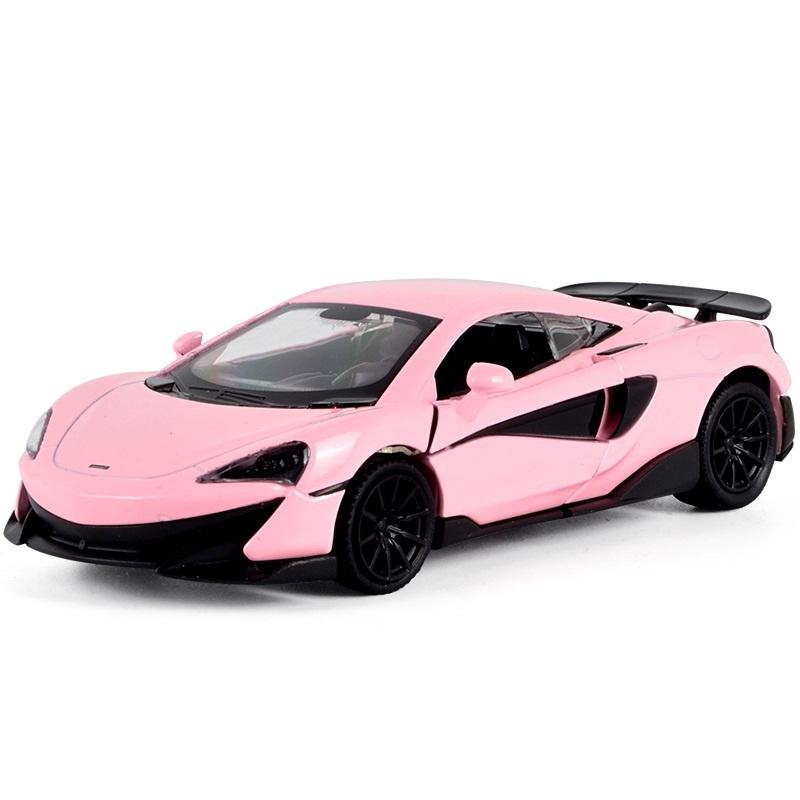 McLaren 600LT Supercar 5 Inch Metal Car Simulation Diecast & Toy Vehicles RMZ City 1:36 Alloy Model Pull Back Action