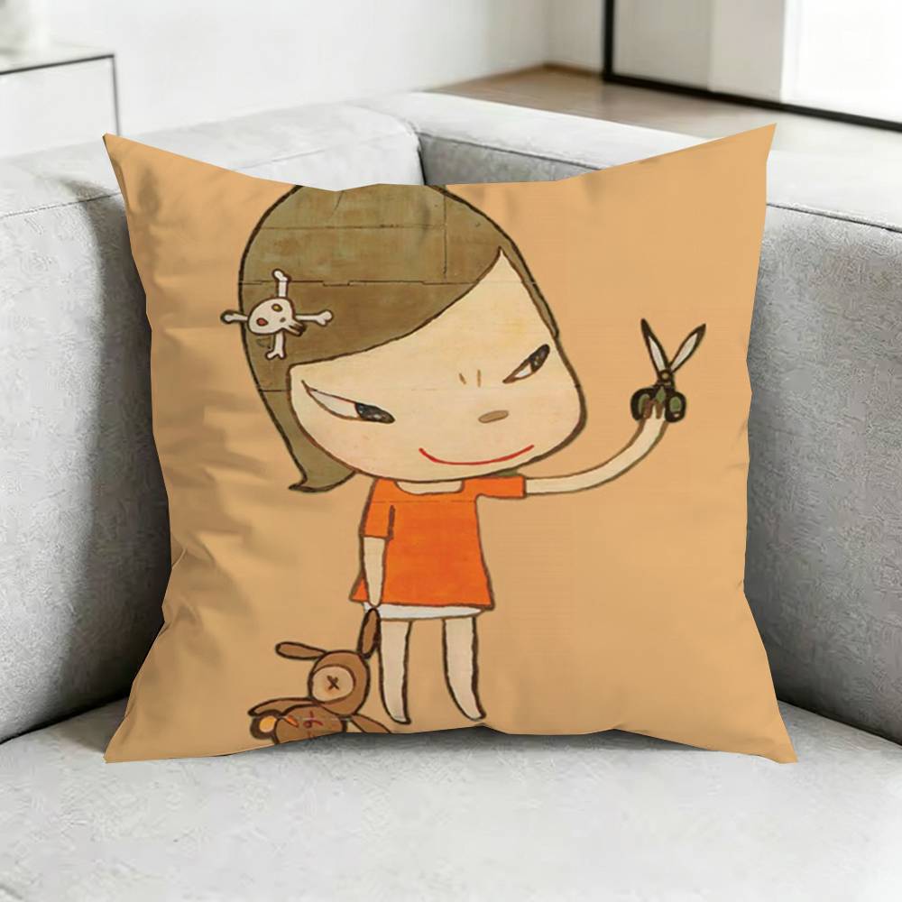 YYoshitomos NNaras CUTE Square DoubleSided printed Pillow Case Bedroom Bedside Pillow Sofa Cushion Cover Gift