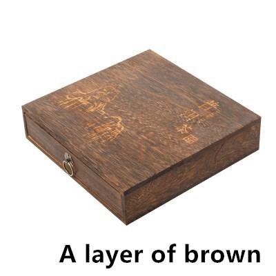 Solid wood tea boxes, ark tea cake tea packaging wooden box burn paulownia multilayer tea tray