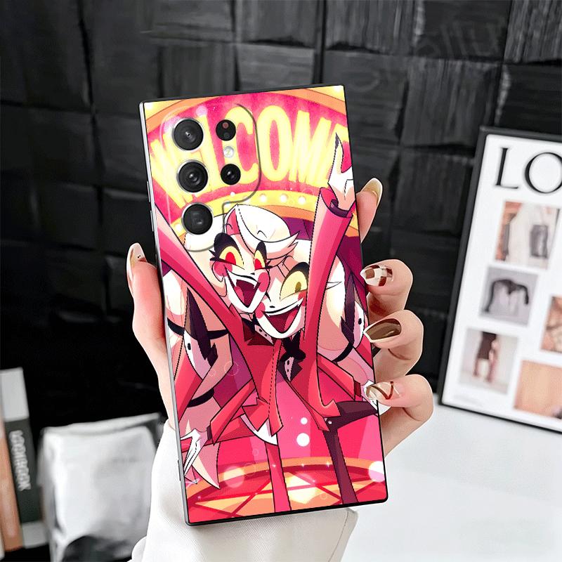 Hazbin Hotel Anime Soft Phone Case for Samsung Galaxy S26 S25 Edge S24 Ultra S23 Plus S22 S21 FE S20 Black Cover Back Shell
