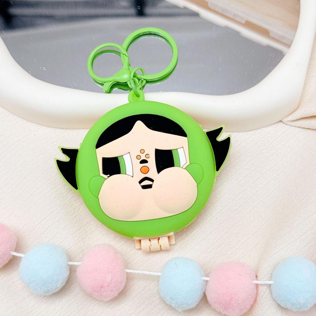 Function 3-in-1 Keychain Decorative Pendant Girls Portable Small Mirror Pendant